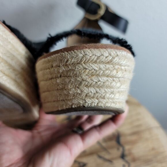 Tommy Hilfiger terrin Black raffia wedge sandals - Picture 8 of 11